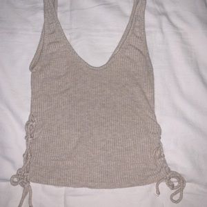 beige crop top
